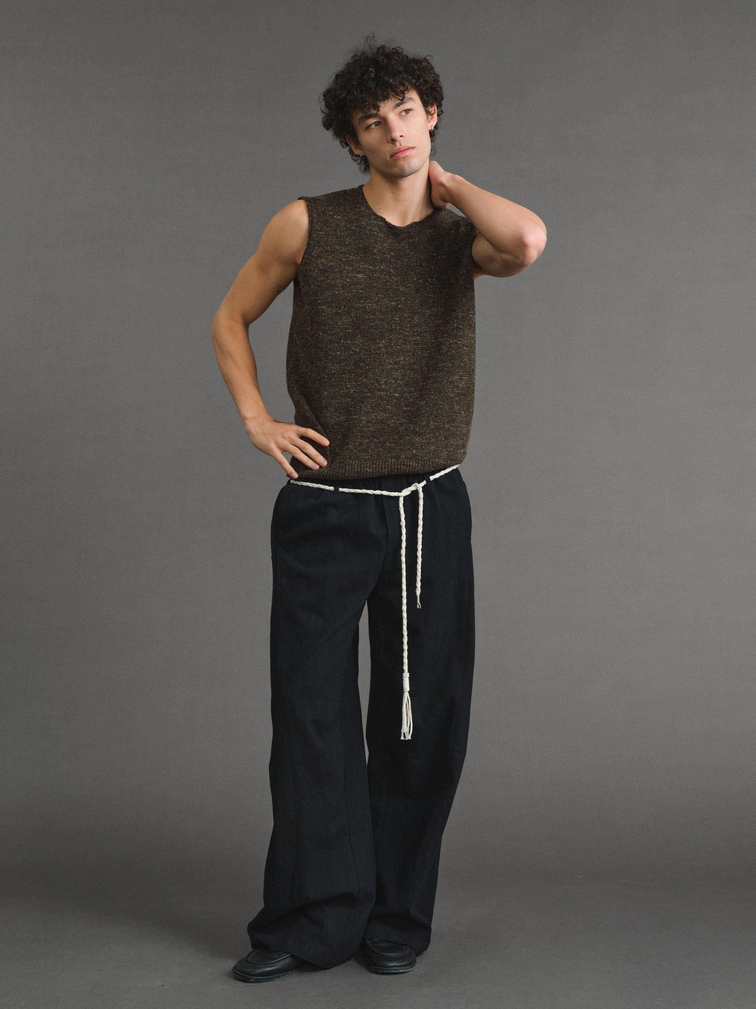 VLABMADE Wool Blend Moisture Wicking Ribbed H Fit Round Neck Men Citywalk Basic Tank Tops