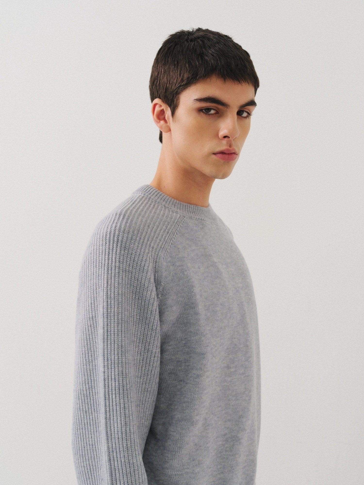 VLABMADE Wool Blend Structured Short Relaxed Fit Unisex Round Neck Crewneck Sweaters