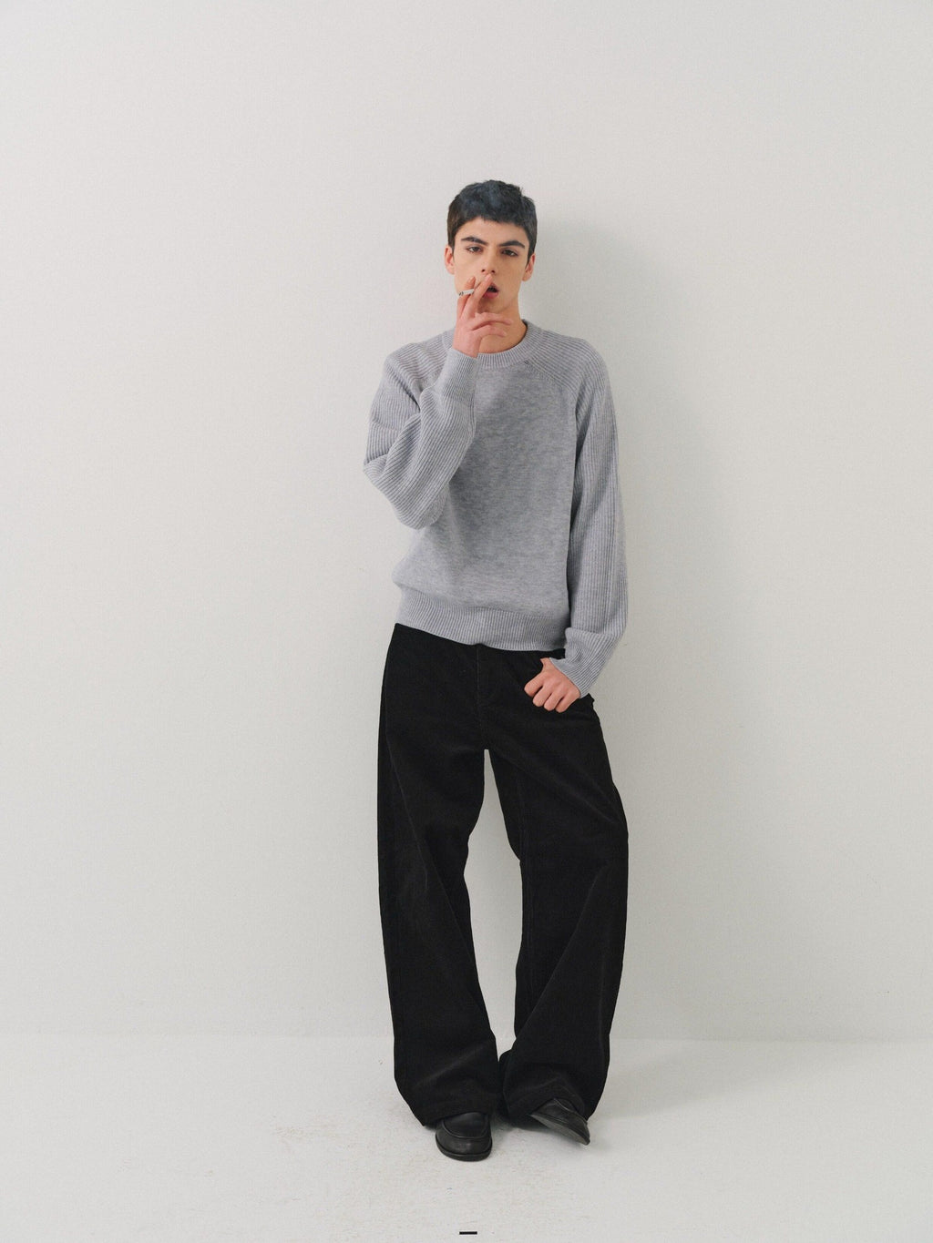 VLABMADE Wool Blend Structured Short Relaxed Fit Unisex Round Neck Crewneck Sweaters