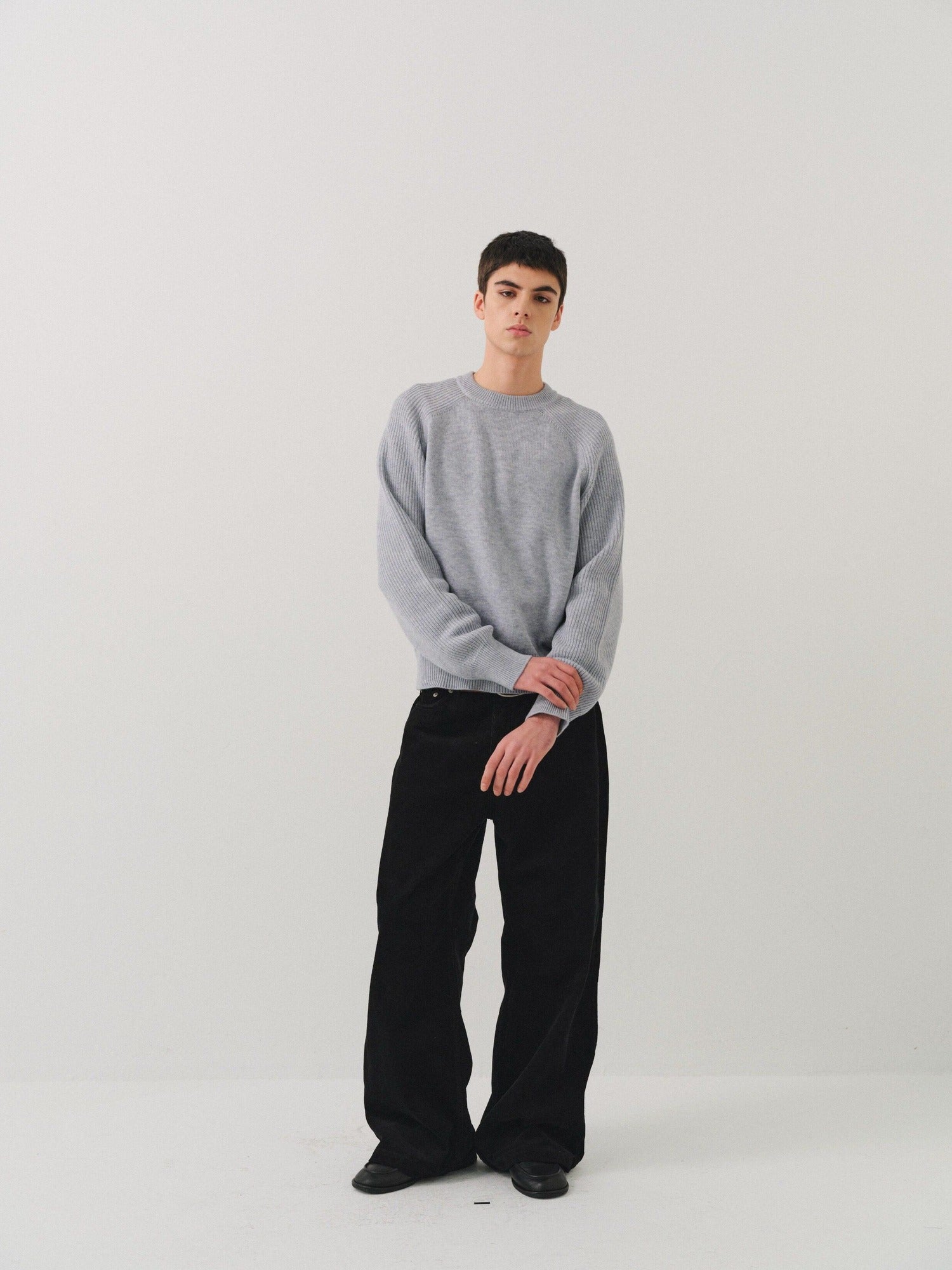 VLABMADE Wool Blend Structured Short Relaxed Fit Unisex Round Neck Crewneck Sweaters