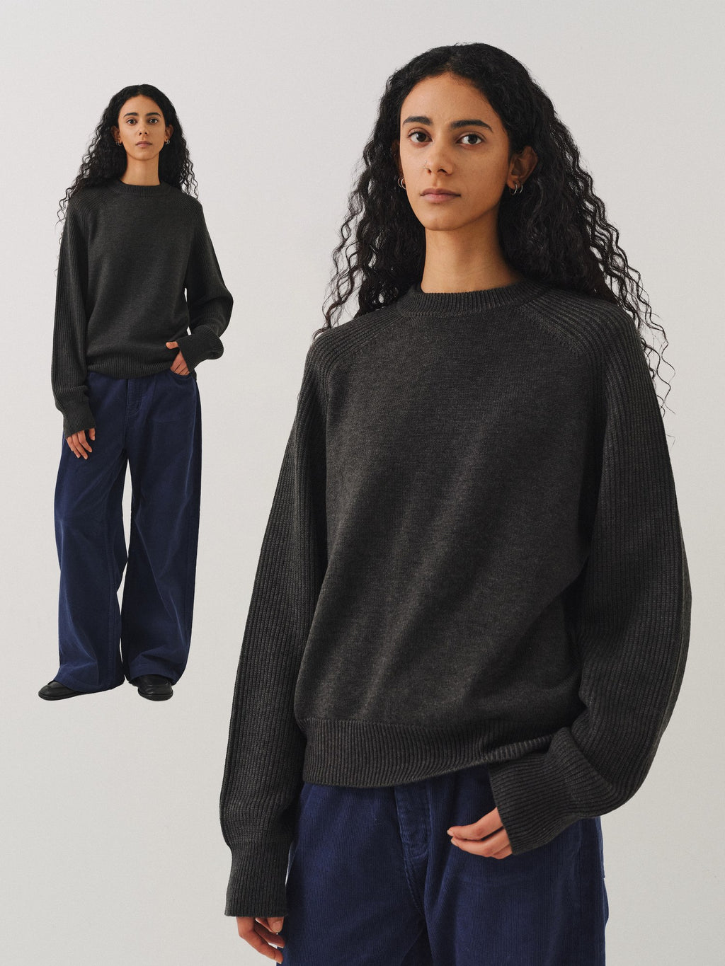 VLABMADE Wool Blend Structured Short Relaxed Fit Unisex Round Neck Crewneck Sweaters