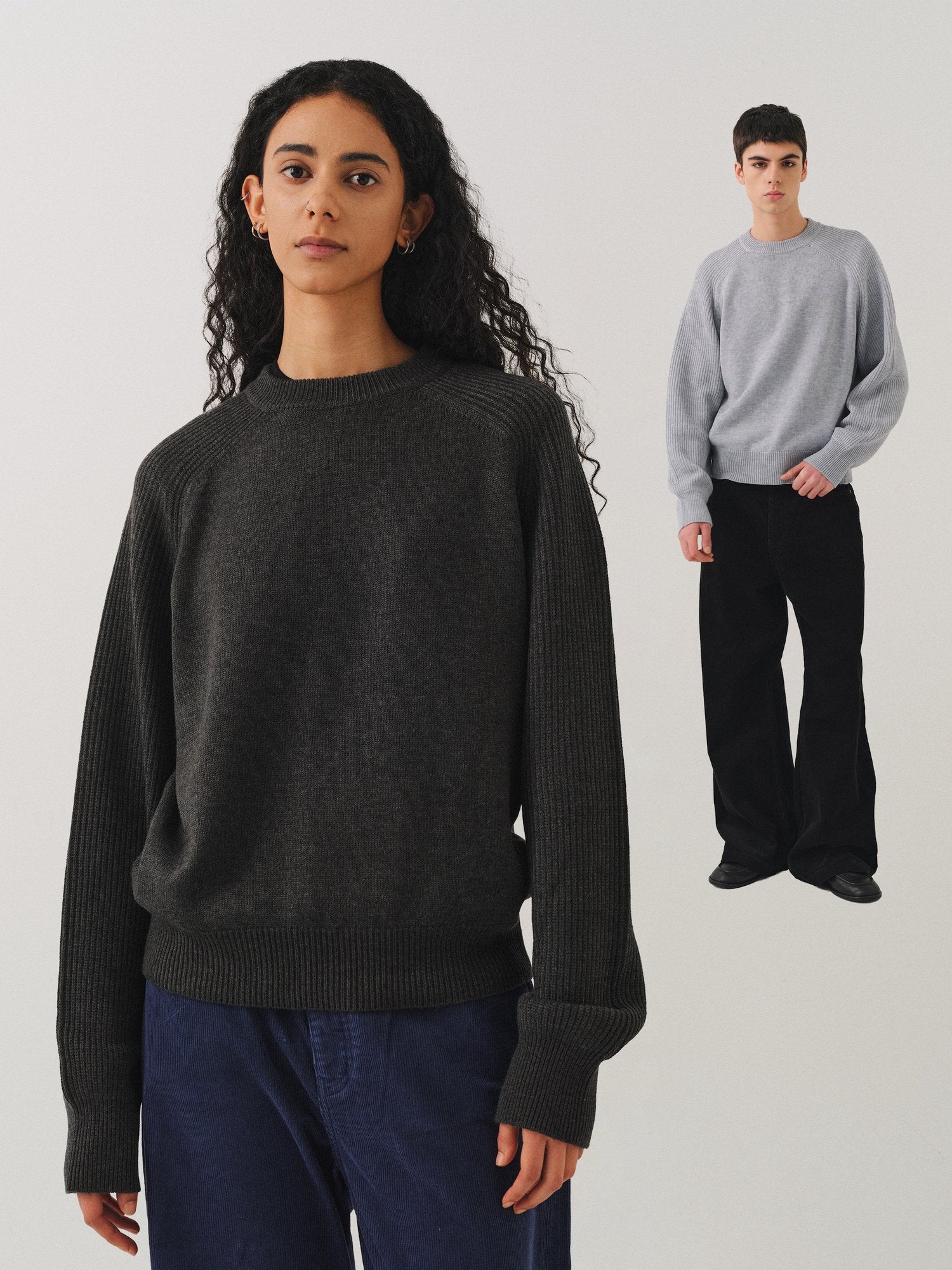 VLABMADE Wool Blend Structured Short Relaxed Fit Unisex Round Neck Crewneck Sweaters