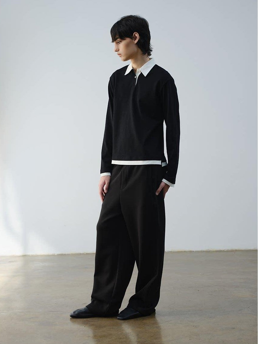 VLABMADE Wrinkle Free Cotton Loose Straight Leg Pockets Mid Rise Everyday Sweatpants