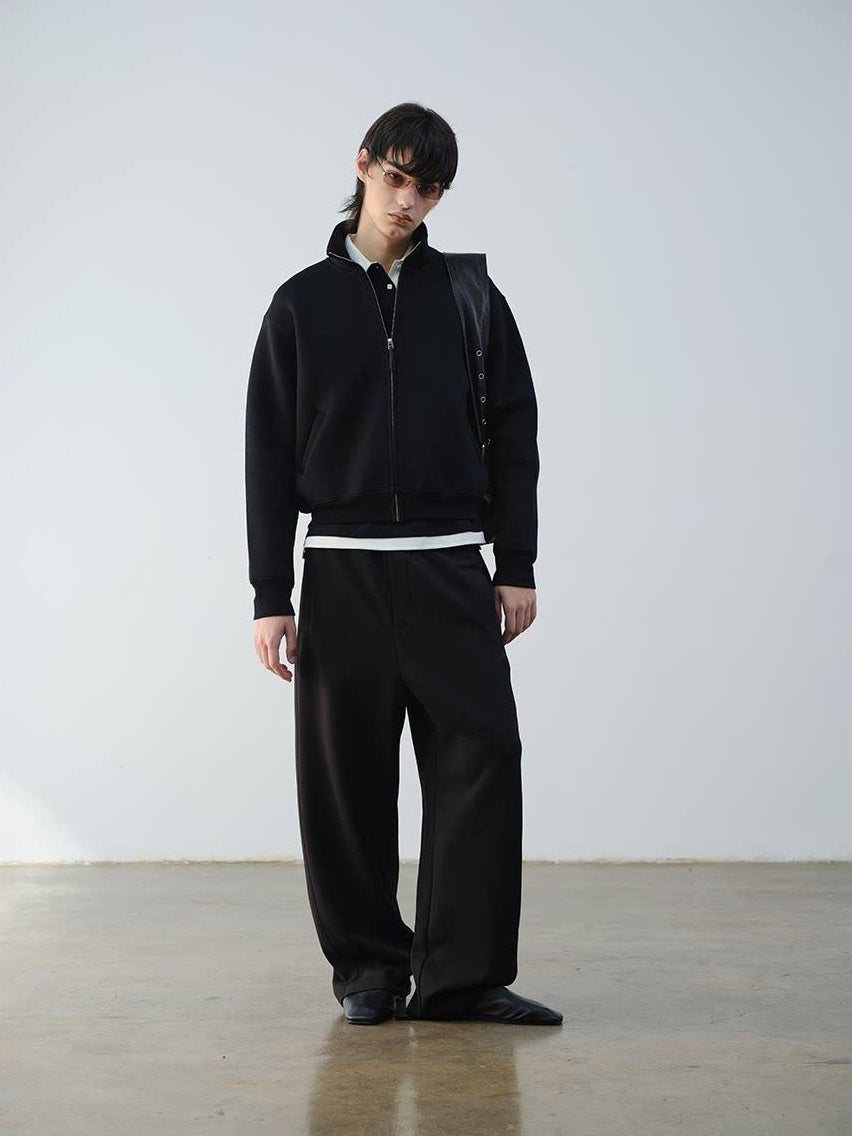 VLABMADE Wrinkle Free Cotton Loose Straight Leg Pockets Mid Rise Everyday Sweatpants