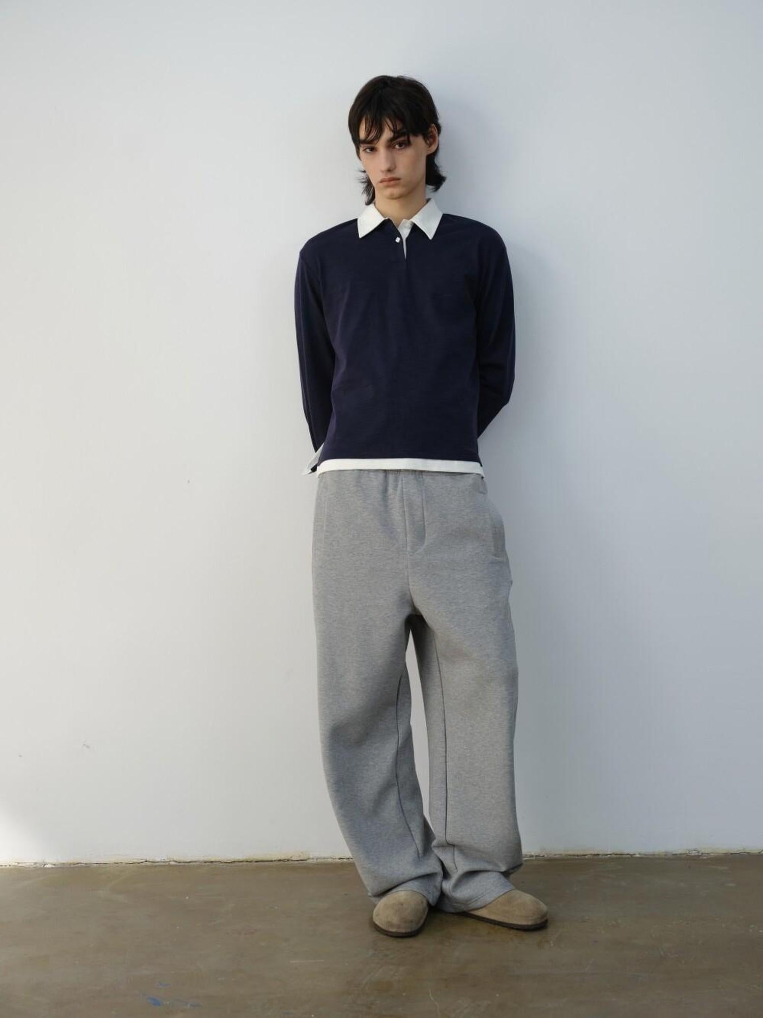 VLABMADE Wrinkle Free Cotton Loose Straight Leg Pockets Mid Rise Everyday Sweatpants