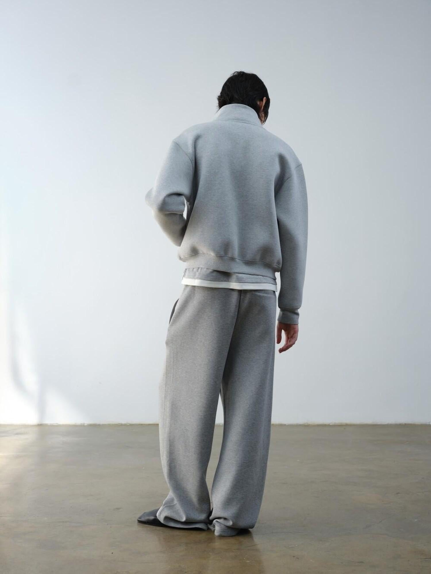 VLABMADE Wrinkle Free Cotton Loose Straight Leg Pockets Mid Rise Everyday Sweatpants