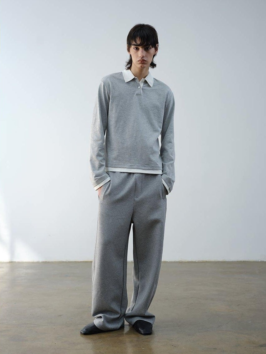 VLABMADE Wrinkle Free Cotton Loose Straight Leg Pockets Mid Rise Everyday Sweatpants