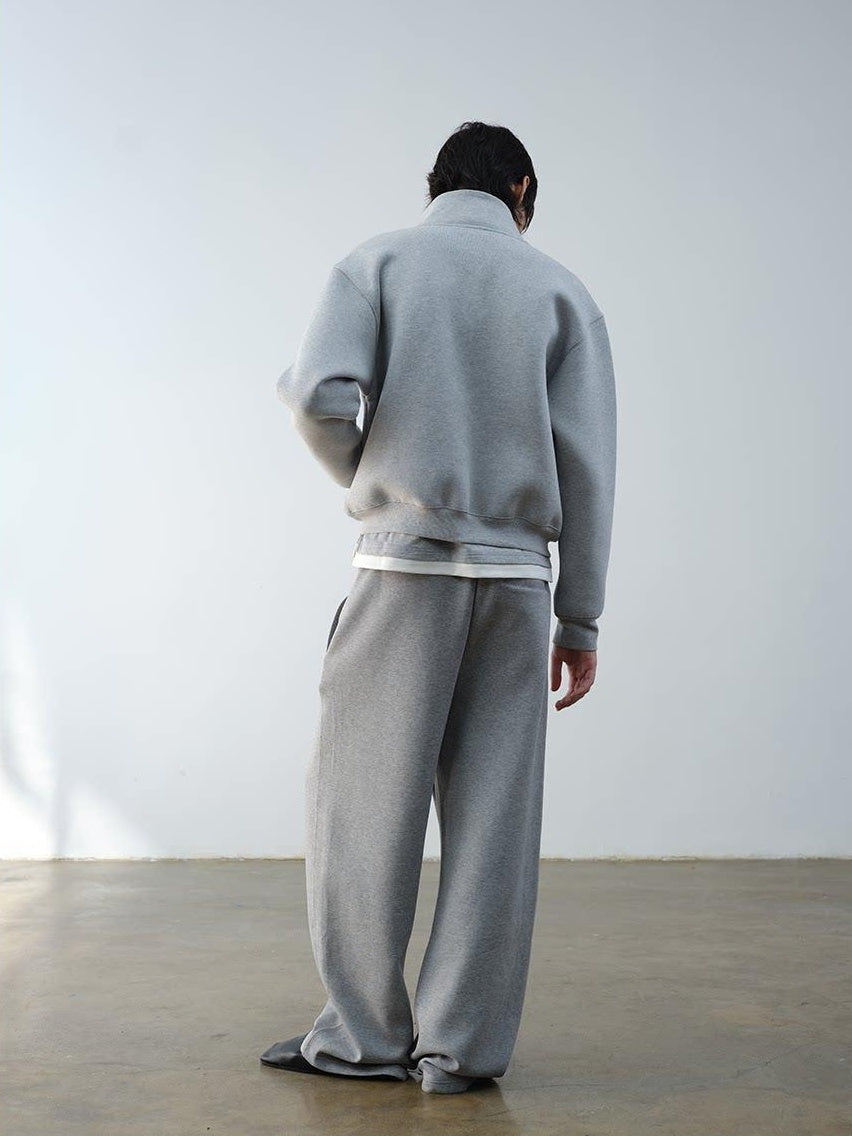 VLABMADE Wrinkle Free Cotton Loose Straight Leg Pockets Mid Rise Everyday Sweatpants
