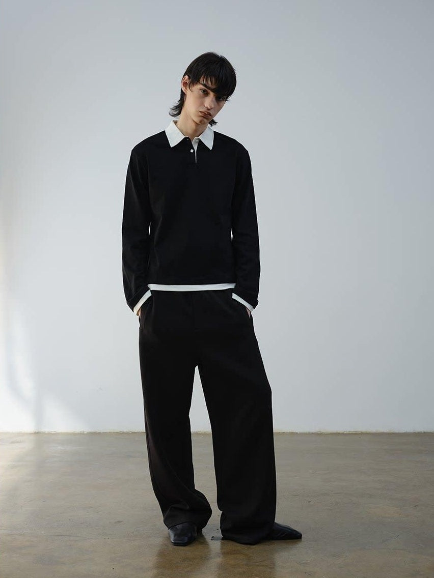 VLABMADE Wrinkle Free Cotton Loose Straight Leg Pockets Mid Rise Everyday Sweatpants