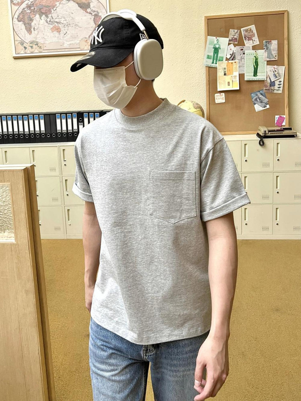 VLABMADE Wrinkle Free Cotton Pocket Regular Fit Men Solid Short Sleeve T-Shirts