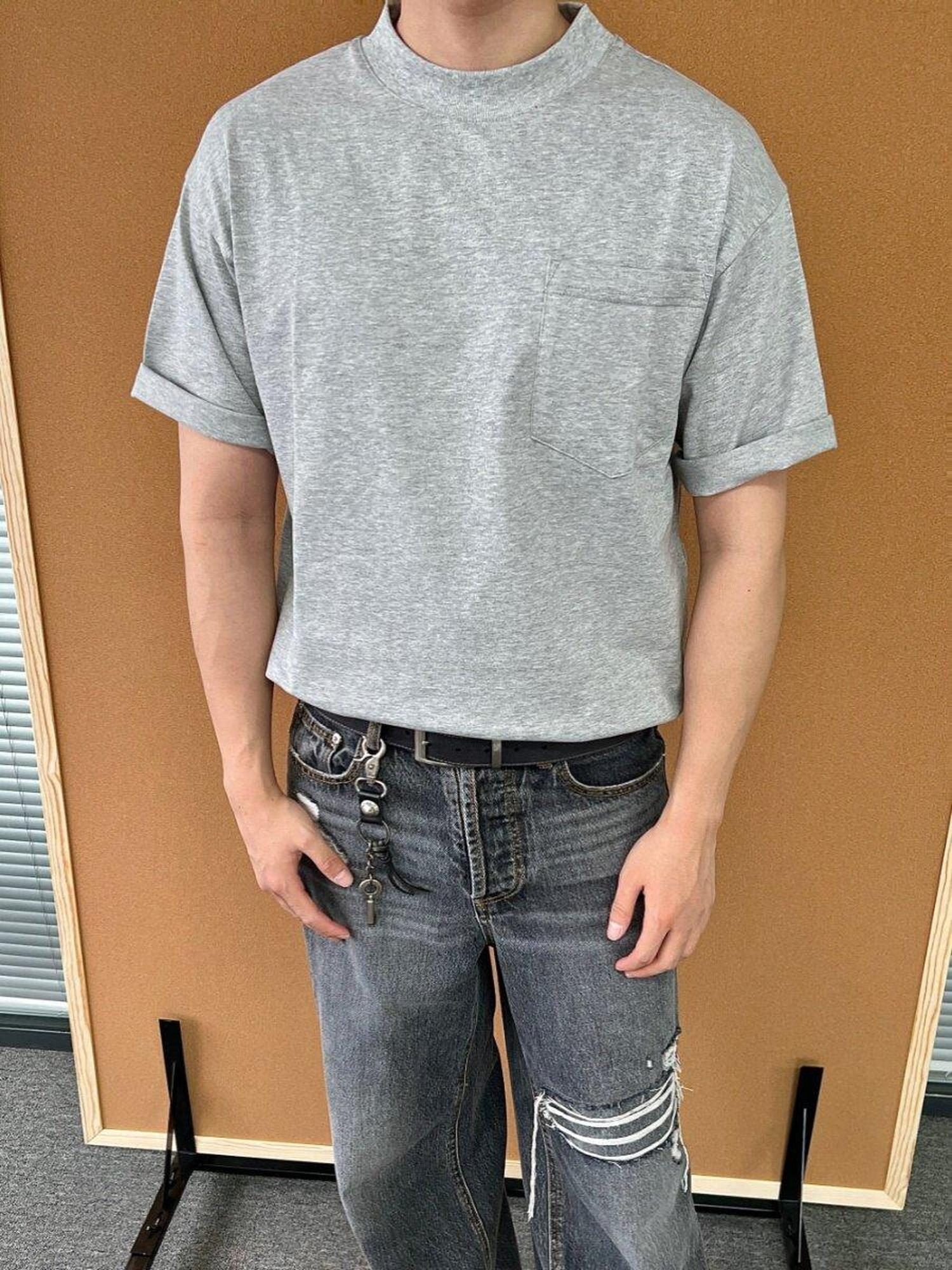 VLABMADE Wrinkle Free Cotton Pocket Regular Fit Men Solid Short Sleeve T-Shirts
