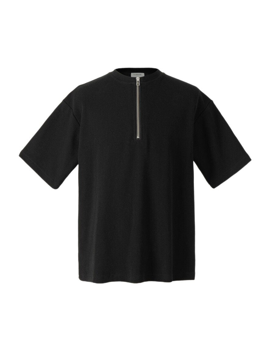 VLABMADE_Wrinkle_Free_Double_Zipper_Loose_Cotton_Street_Men_Waffle_Short_Sleeve_T-Shirts_MISSTT