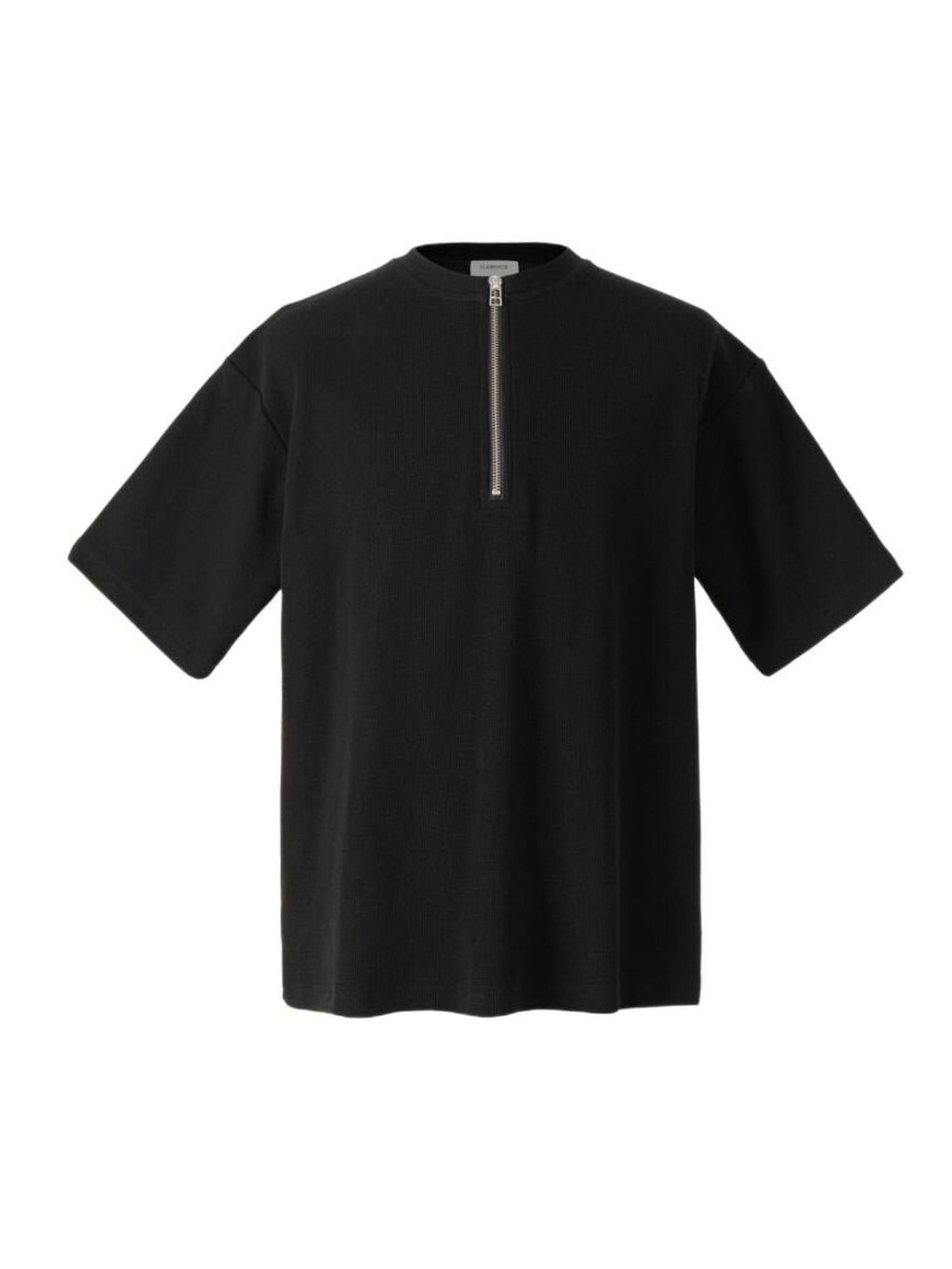 VLABMADE Wrinkle Free Double Zipper Loose Cotton Street Men Waffle Short Sleeve T-Shirts