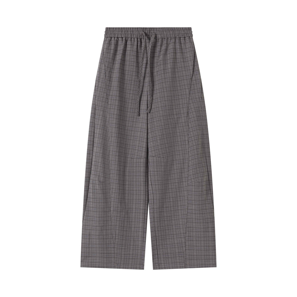 VLABMADE_Wrinkle_Free_Relaxed_Wide_Patchwork_Houndstooth_Work_Drawstring_Casual_Trousers_MISSTT