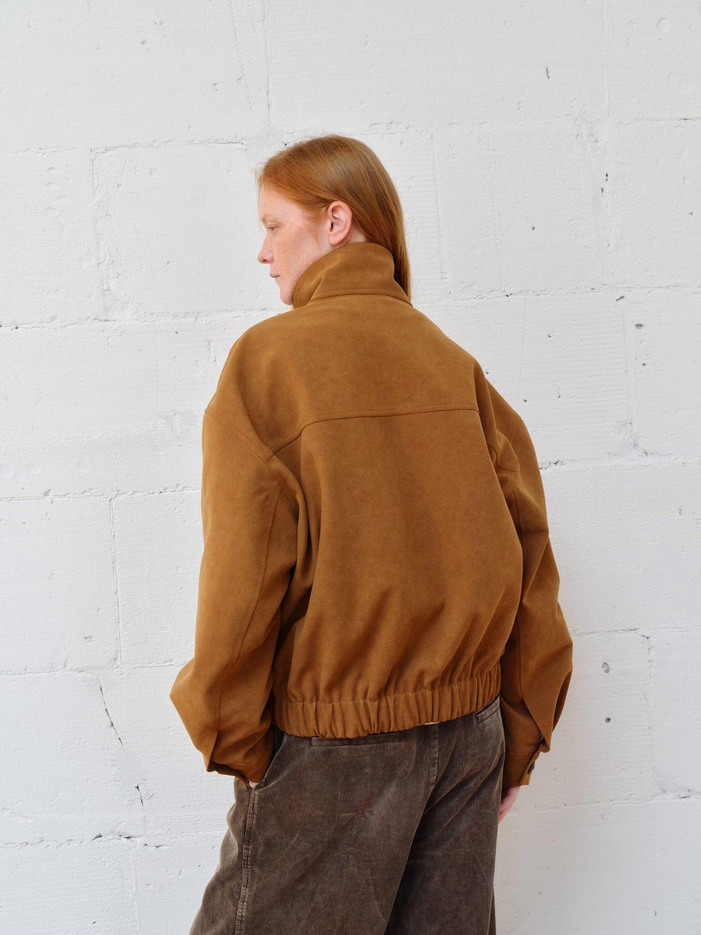 VLABMADE Wrinkle Free Suede Relaxed Fit Barn Style Zip Flap Pocket Leather Jackets