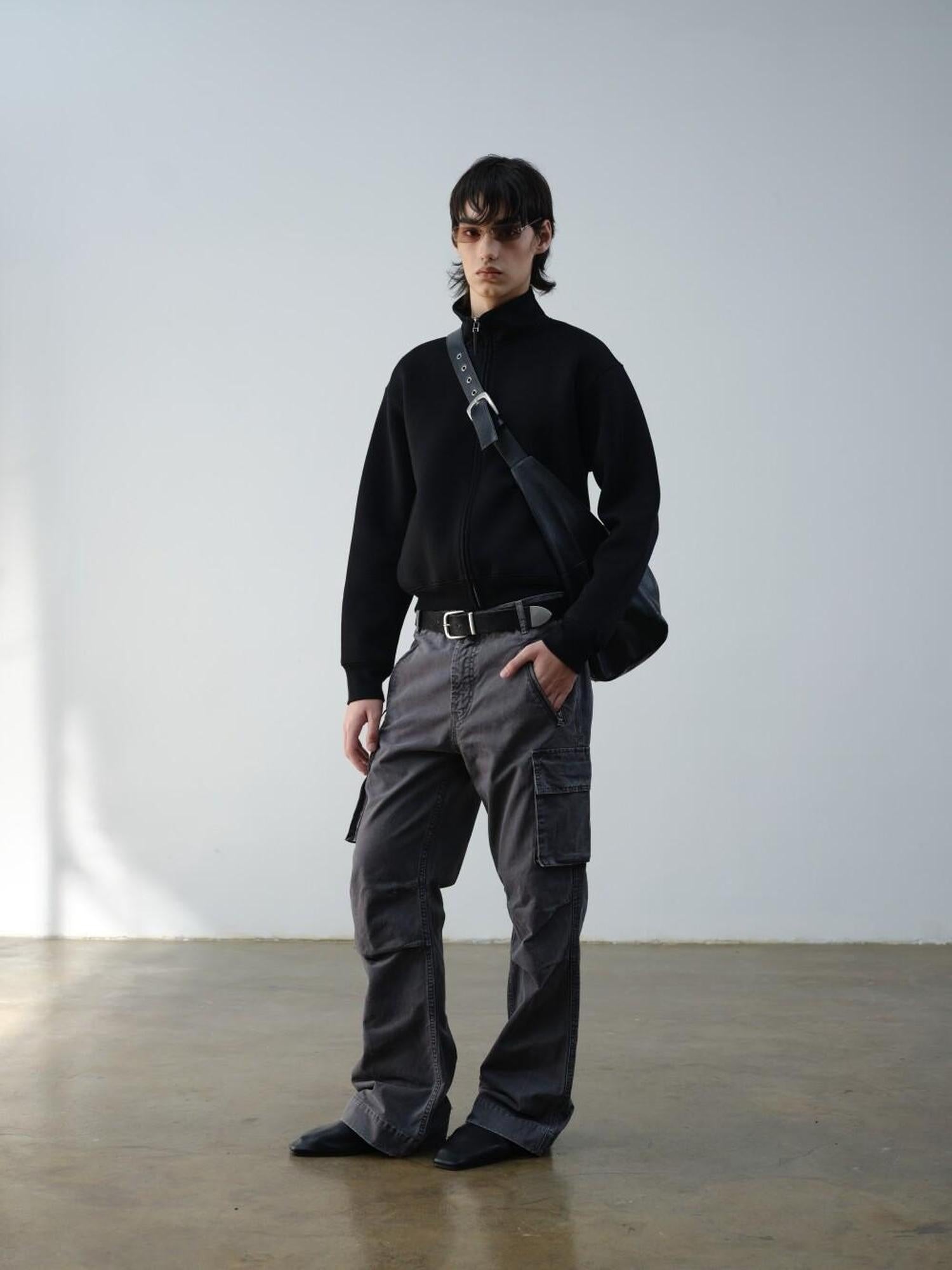 VLABMADE Distressed Cotton Straight Leg Pocketed Everyday Youth Wide Cargo Pants