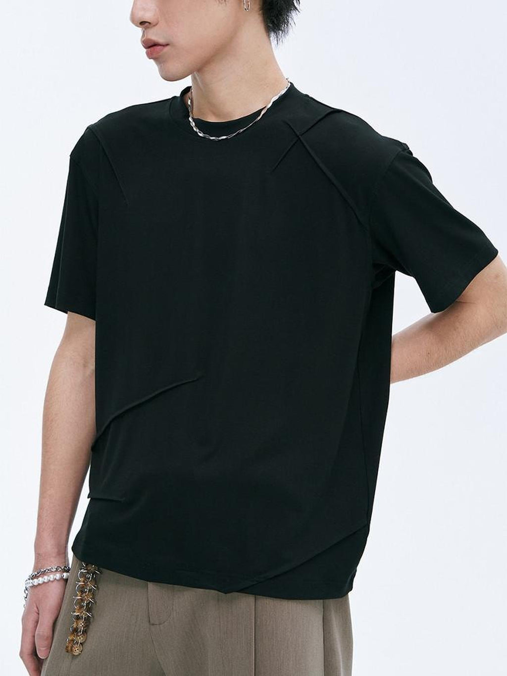 CATSSTAC Oversized Crew Neck Trendy Unisex Daily Black Gray Brown Short Sleeve T-Shirts