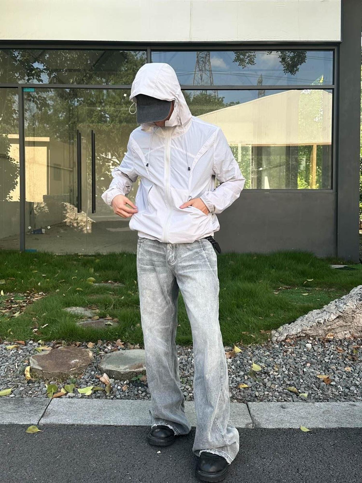 CATSSTAC Upf50+ Lightweight Nylon Oversized Cool Youth Unisex Sun Protection Hoodies