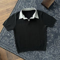 CATSSTAC_Soft_Modal_Loose_Fit_Faux_Two_Piece_Turndown_Collar_Unisex_Short_Sleeve_T-Shirts_MISSTT