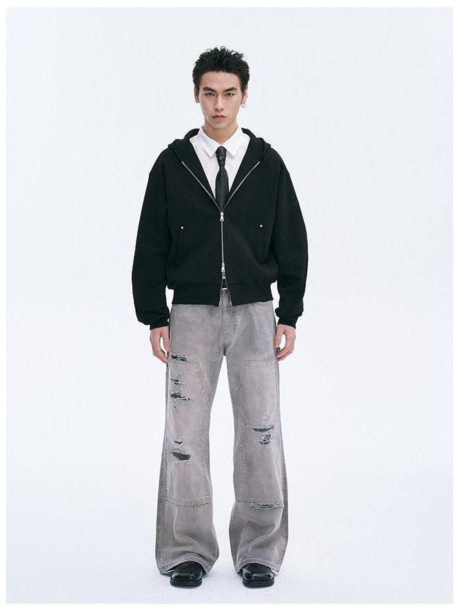 CATSSTAC Grey Mid Rise No Stretch Relaxed Straight Youth Sizes M L Xl 2Xl Straight Pants