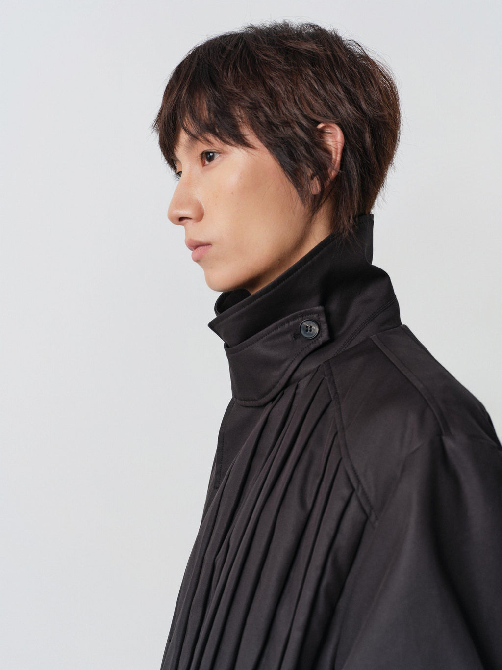 4JUNKS Thin Cotton Blend Stand Collar Single Breasted Cool Unisex Black Long Coats