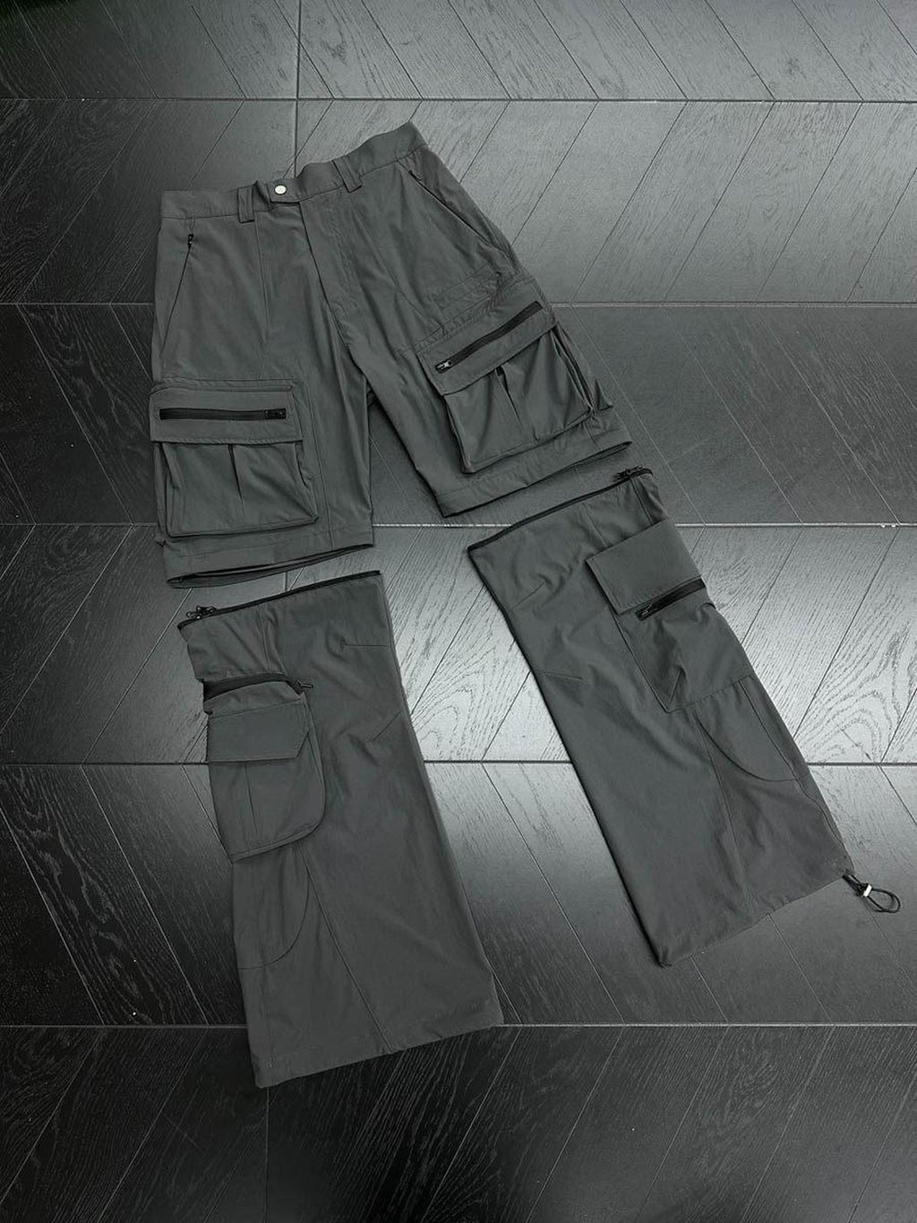 CATSSTAC Uv Blocking Loose Wide Leg Mid Rise Casual Youth Black Gray Sun Protection Pants