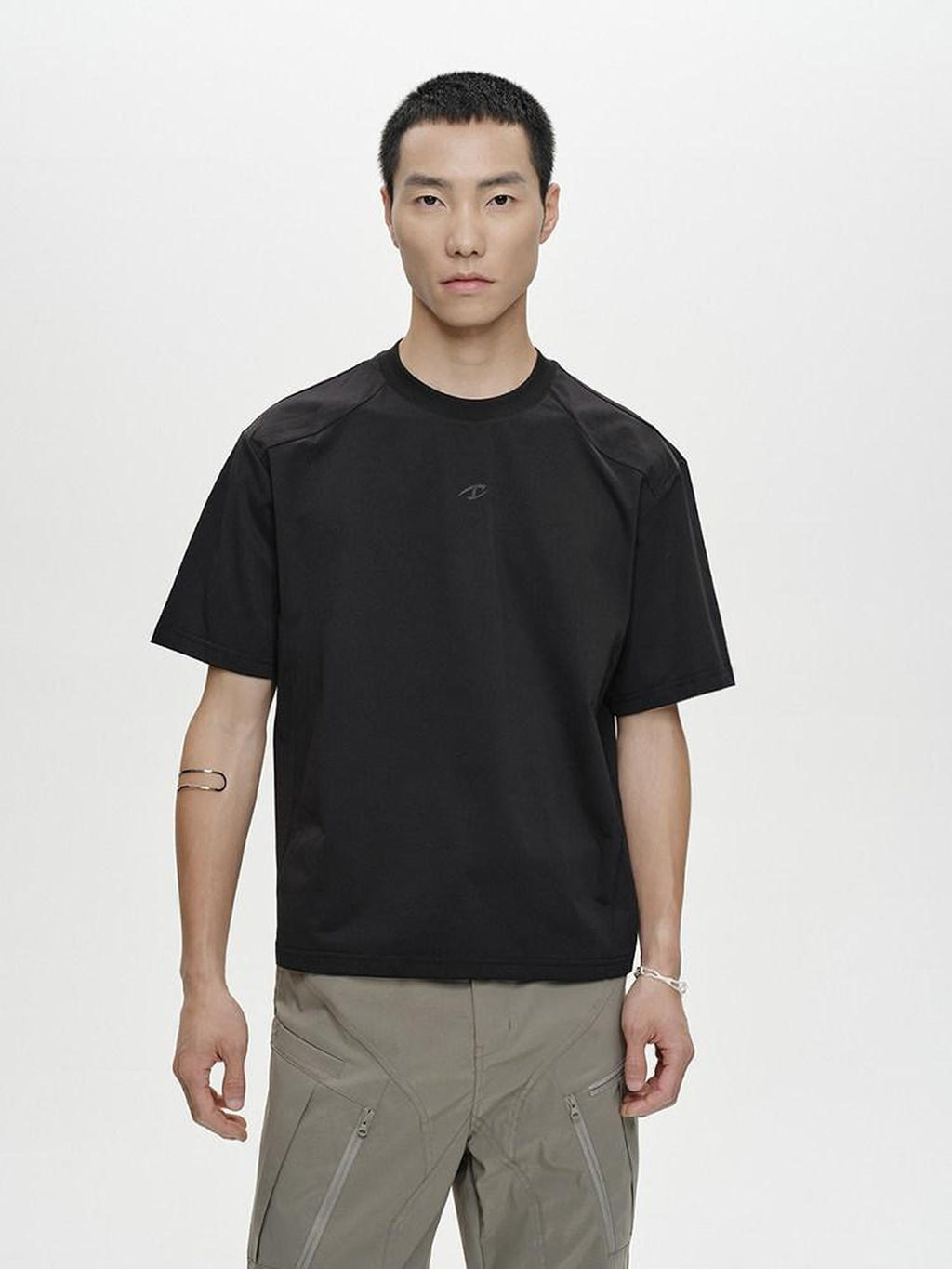 CATSSTAC Loose Fit Trendy Round Neck Casual Youth Black Gray Green Short Sleeve T-Shirts