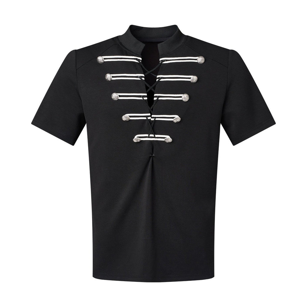 Breathable Drawstring Slimfit Court Unisex Retro Knit Short Sleeve T-Shirts main image