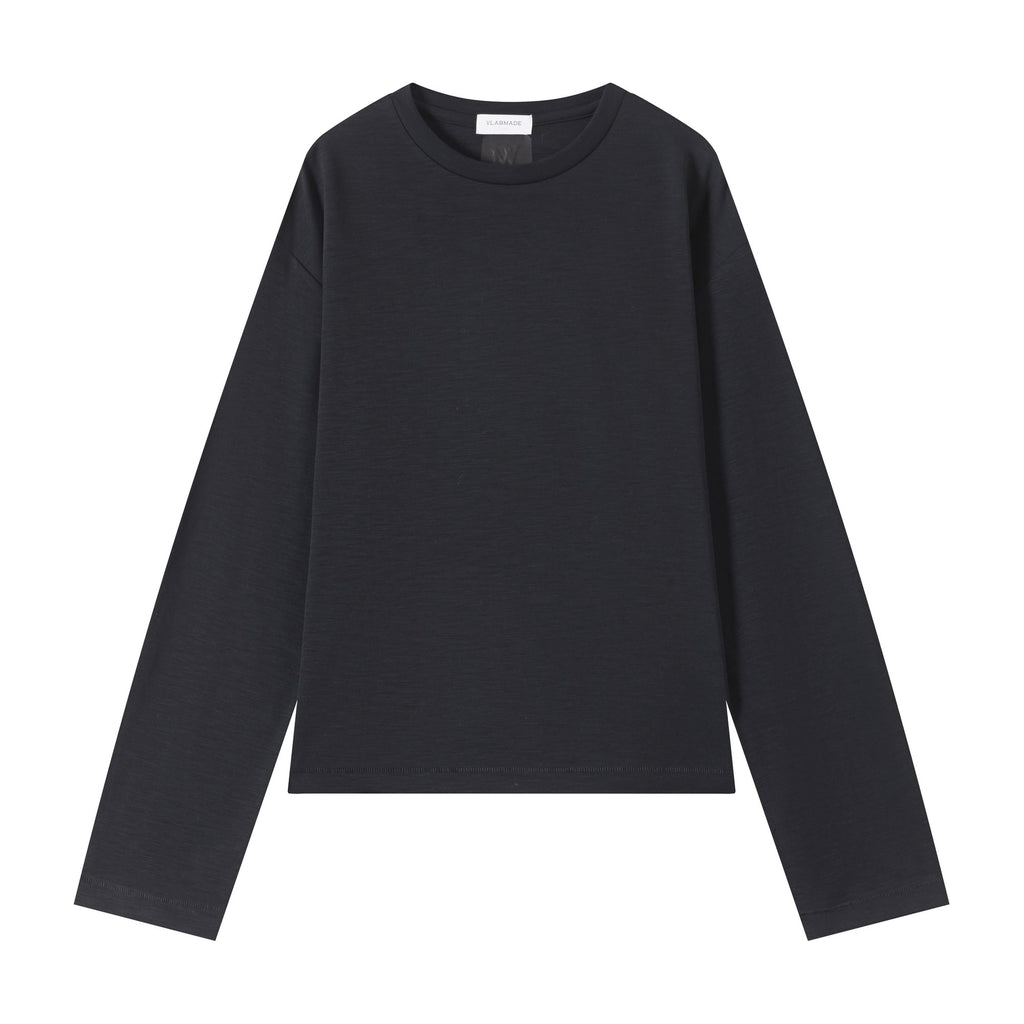Breathable Embroidered Slub Cotton Loose Unisex Citywalk Long Sleeve T-Shirts main image