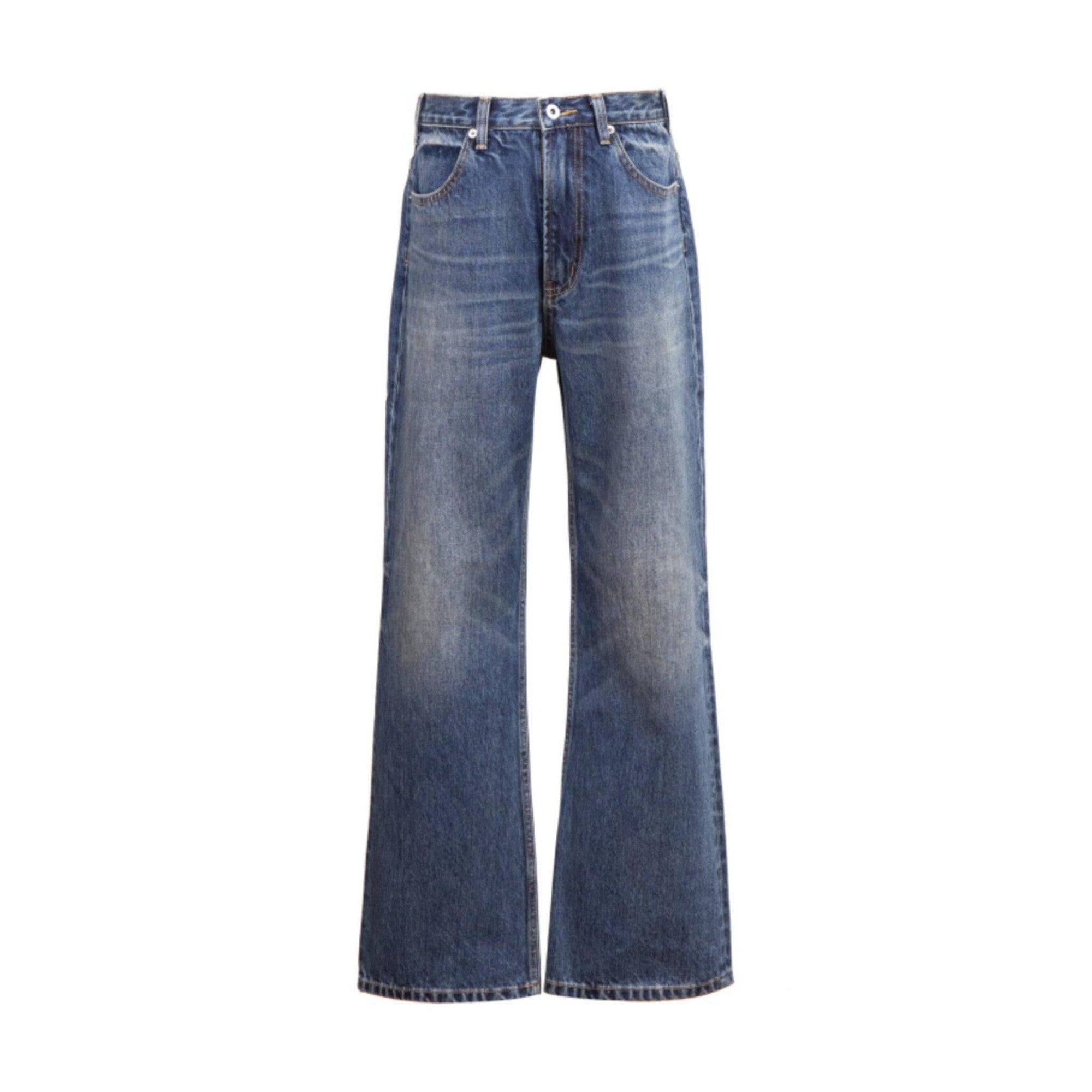 Breathable Micro Stretch Mid Rise Five Pocket Dark Blue Flared Jeans main image