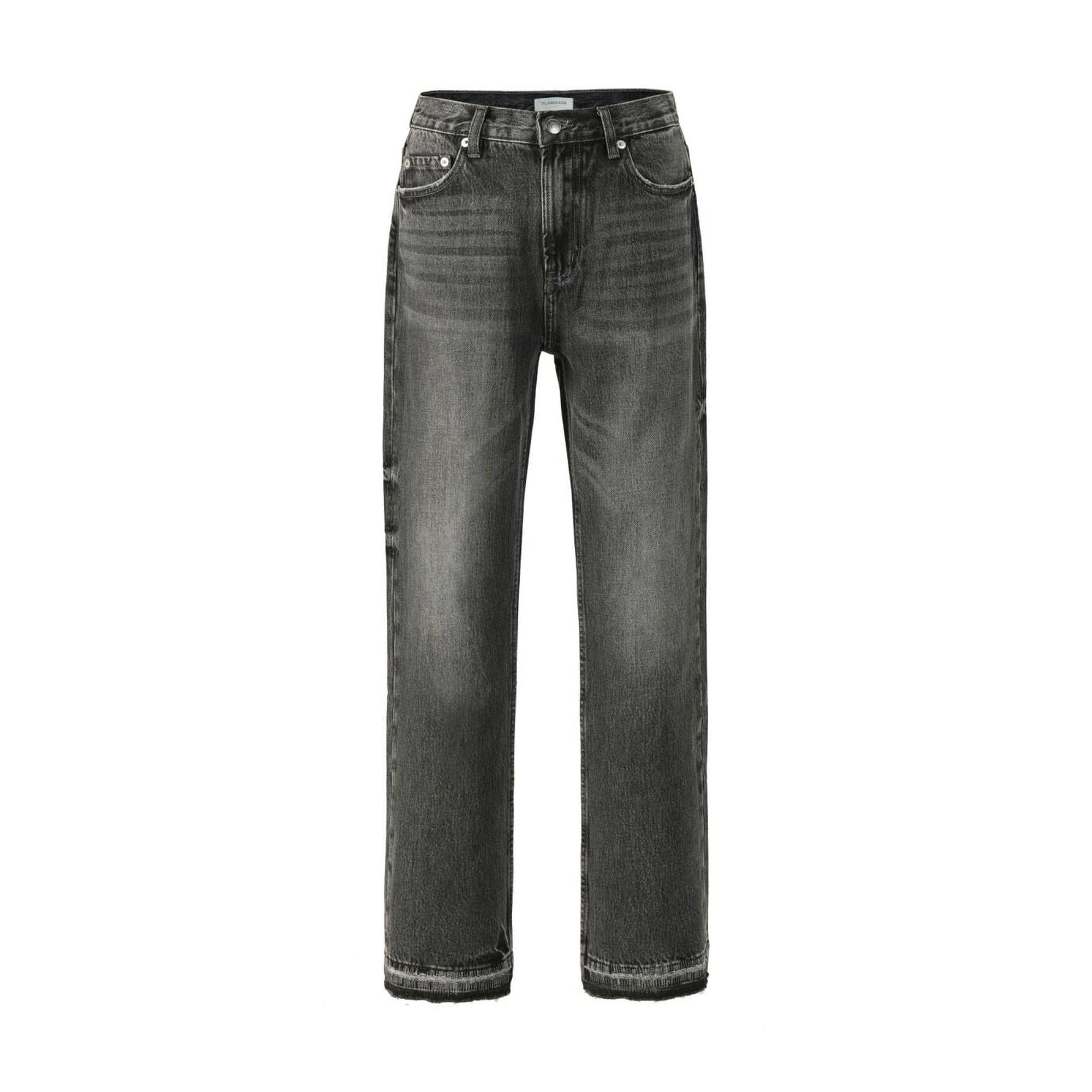 Breathable Mid Rise Five Pocket Tailored Youth Black Wash Straight-Leg Jeans main image