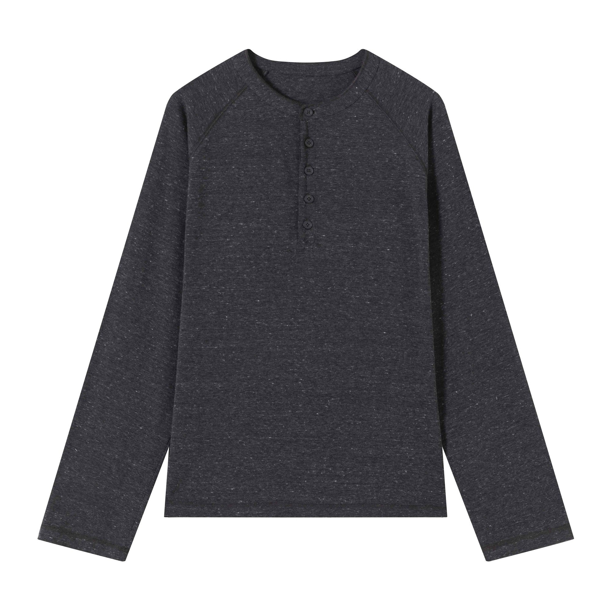 Breathable Midweight Henley Raglan Unisex Cotton Blend Long Sleeve T-Shirts main image