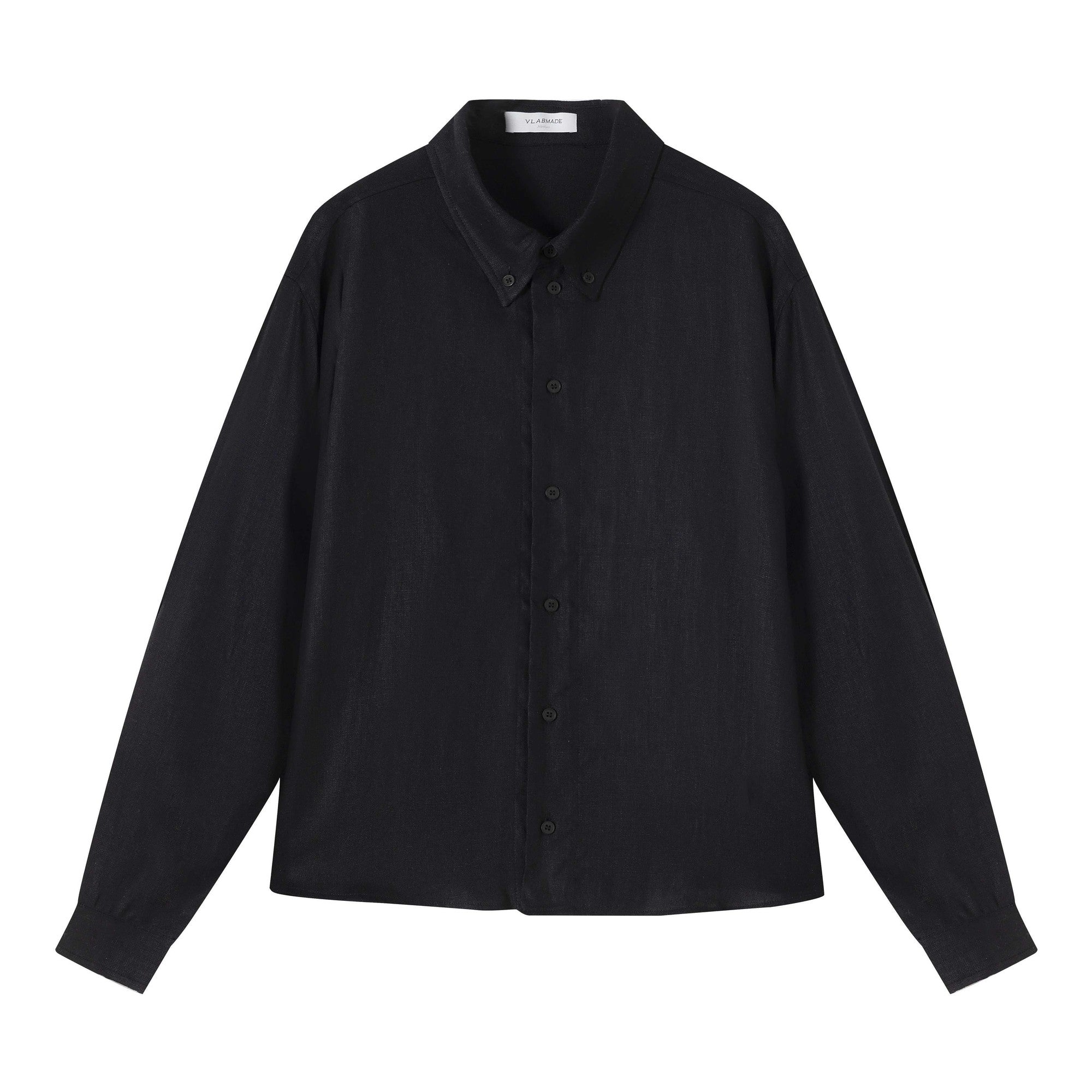 Breathable Ultralight Linen Button Loose Cropped Men Long Sleeve Shirts main image