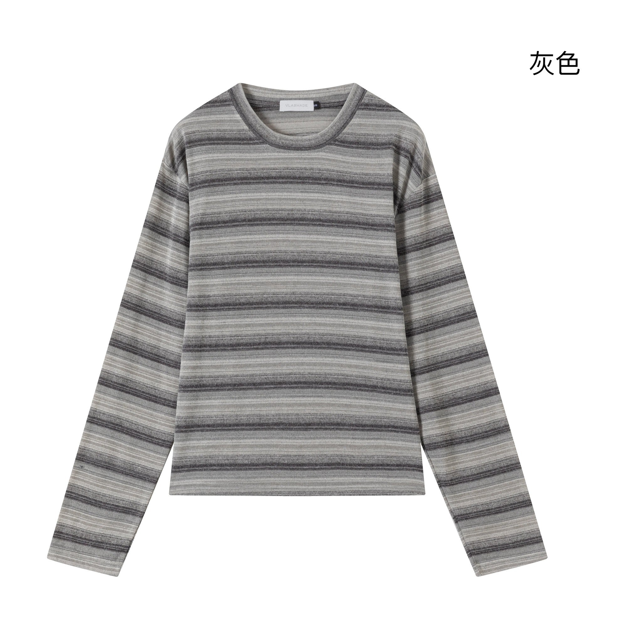 Breathable Wrinkle Resistant Washed Striped Loose Unisex Long Sleeve T-Shirts main image