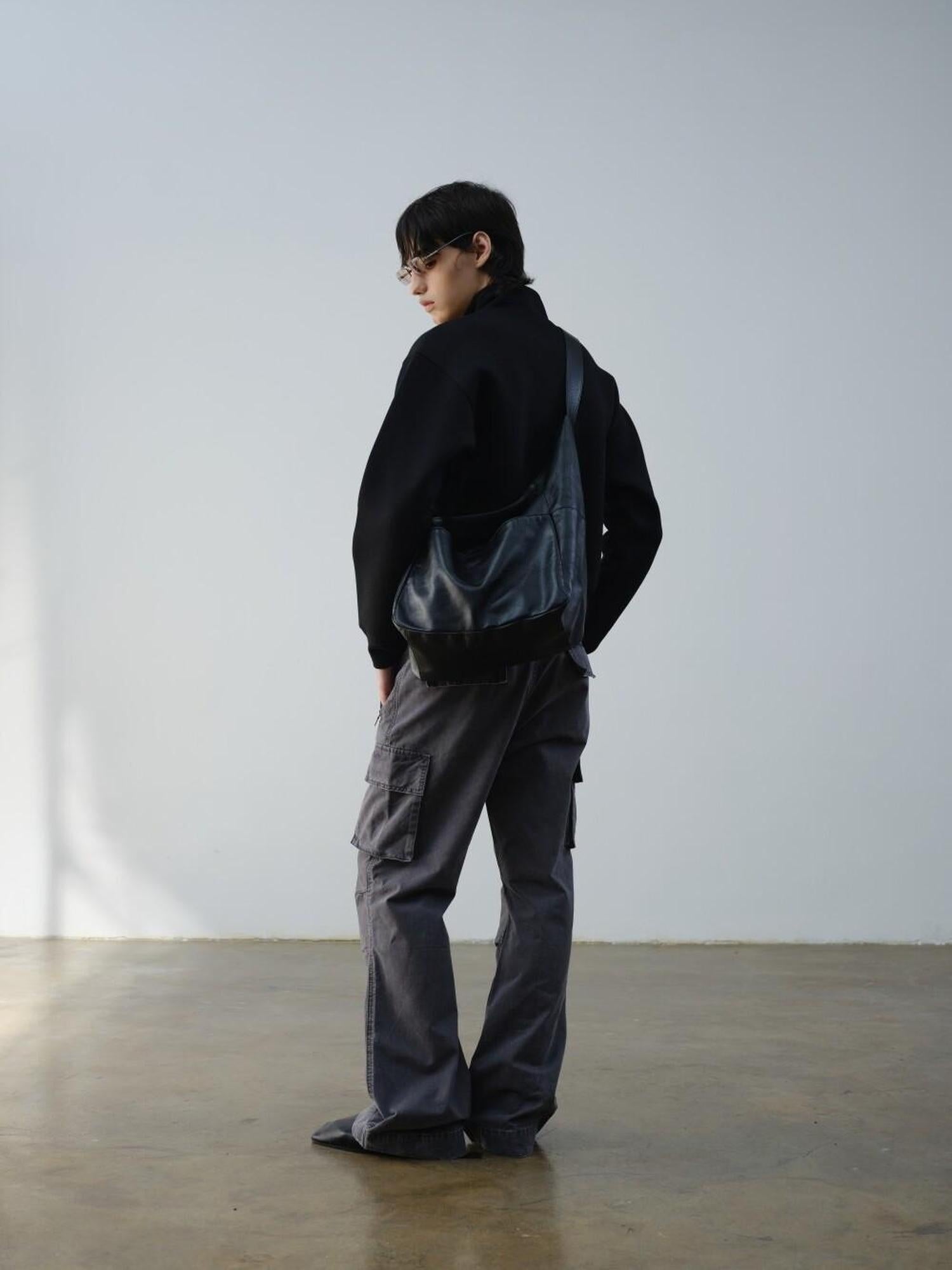 VLABMADE Distressed Cotton Straight Leg Pocketed Everyday Youth Wide Cargo Pants