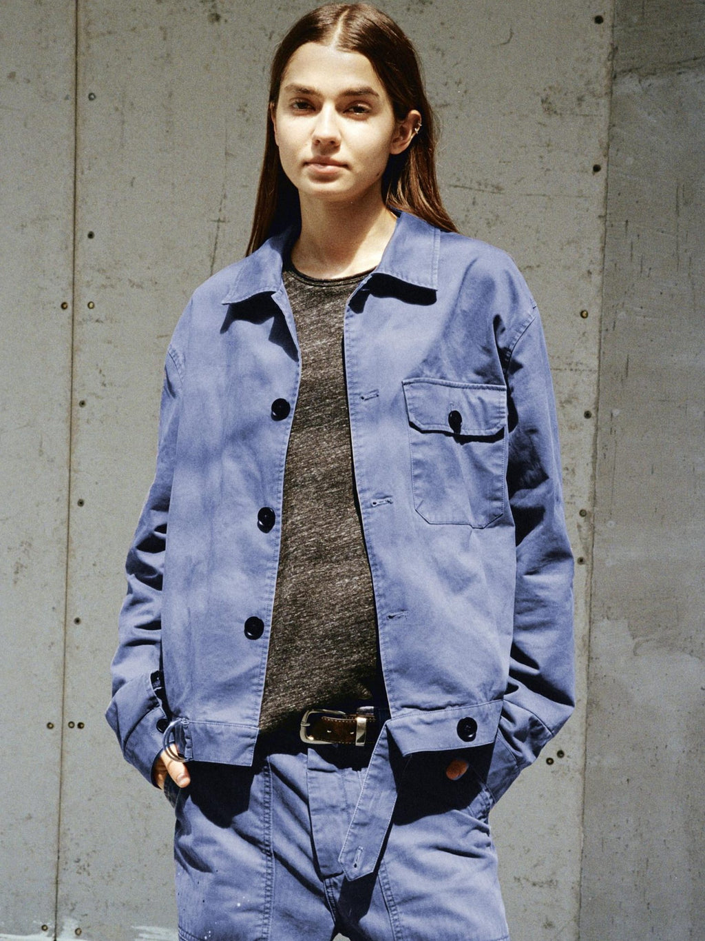 VLABMADE Washed Cotton Twill Loose Fit Pocket Short Length Elegant Unisex Overshirts