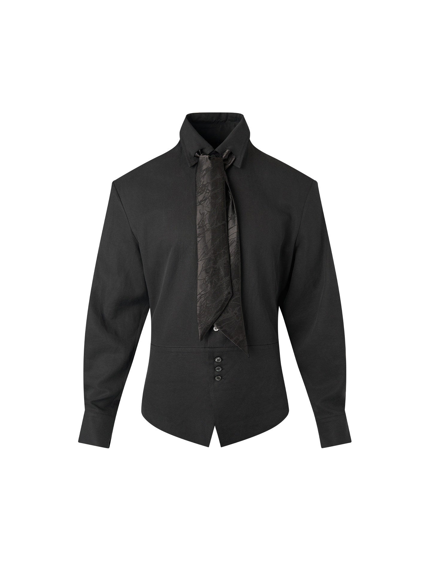 BALITONE_Lyocell_Linen_Slim_Waist_3D_Tailored_British_Unisex_Casual_Long_Sleeve_Shirts_MISSTT