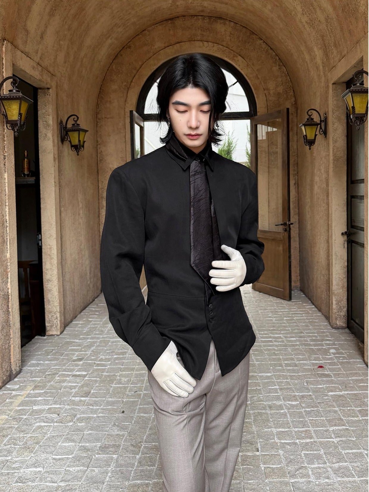 BALITONE Lyocell Linen Slim Waist 3D Tailored British Unisex Casual Long Sleeve Shirts