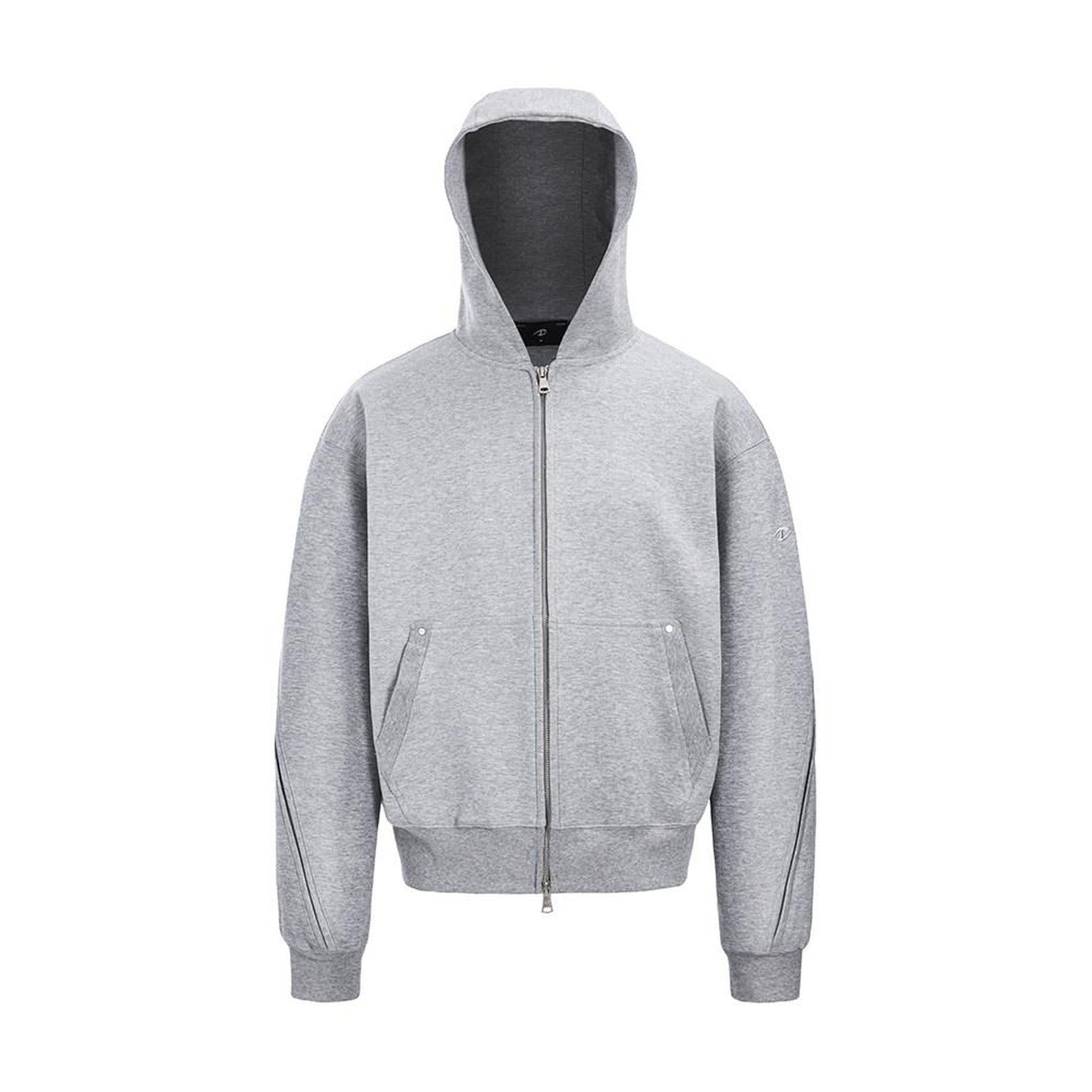 Cozy Oversized Zip Up Trendy Streetwear Youth Black Gray Hoodie main image