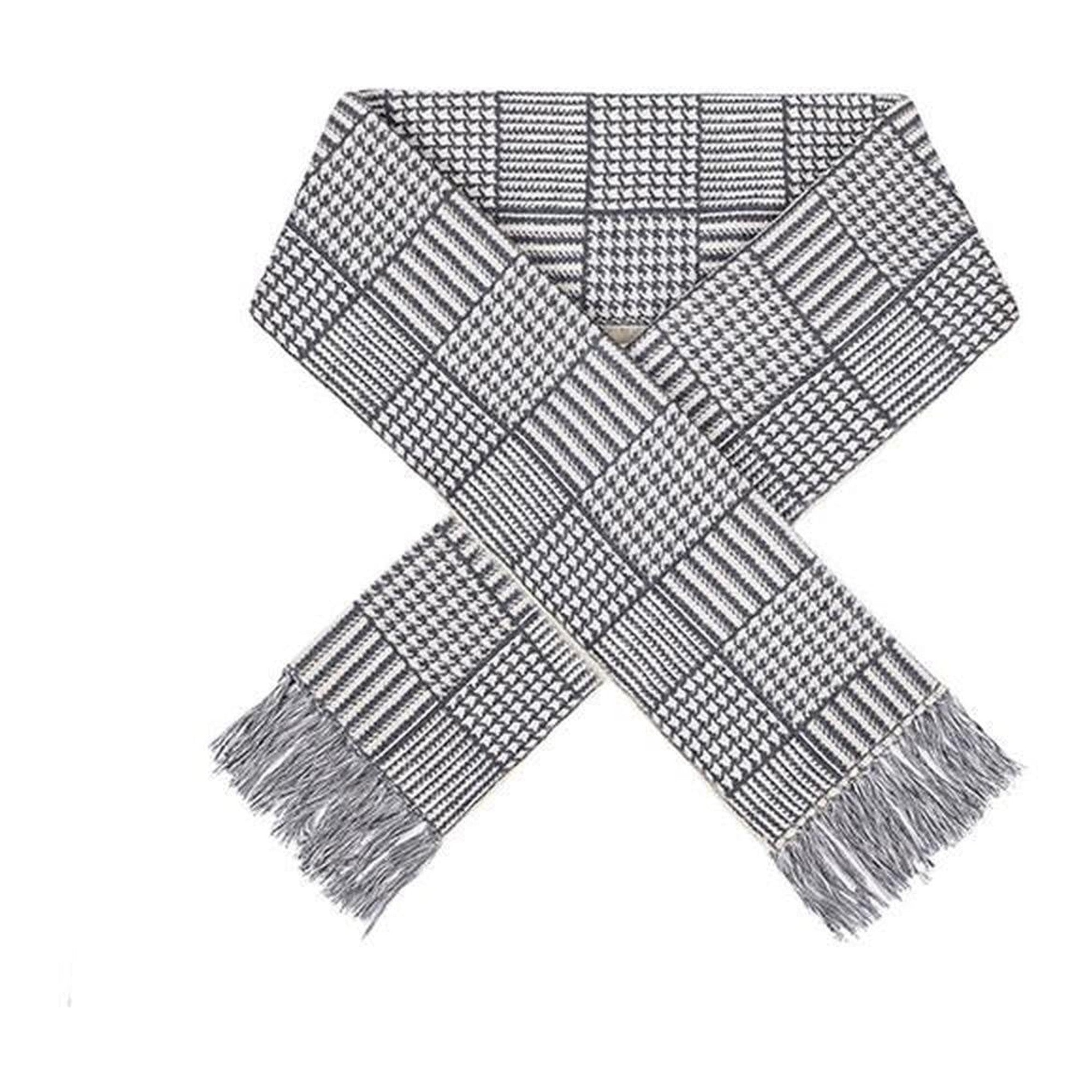 Cozy Thermal Warmth British Plaid Rectangular Unisex Youth Light Gray Scarves main image