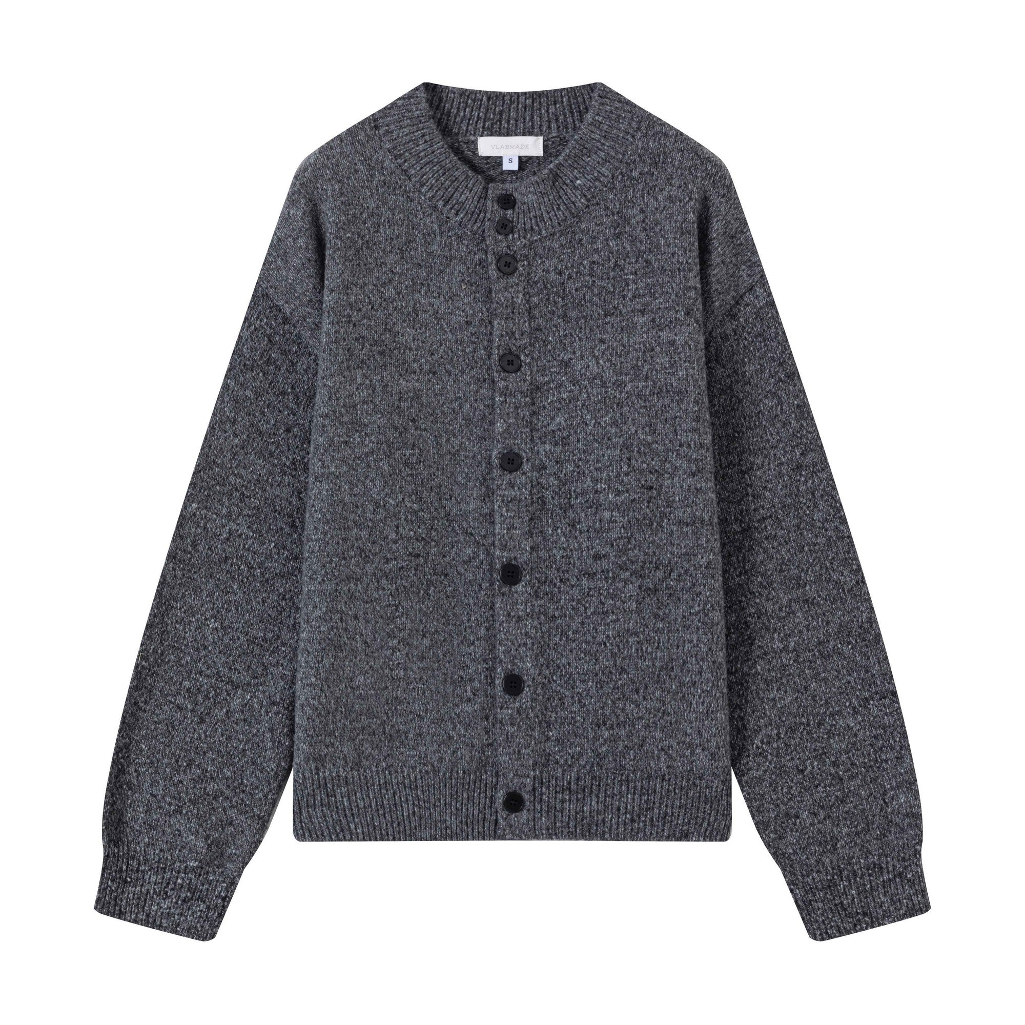 Cozy Warm Relaxed Fit Short Multi Button Marled Floral Unisex Knit Cardigans main image