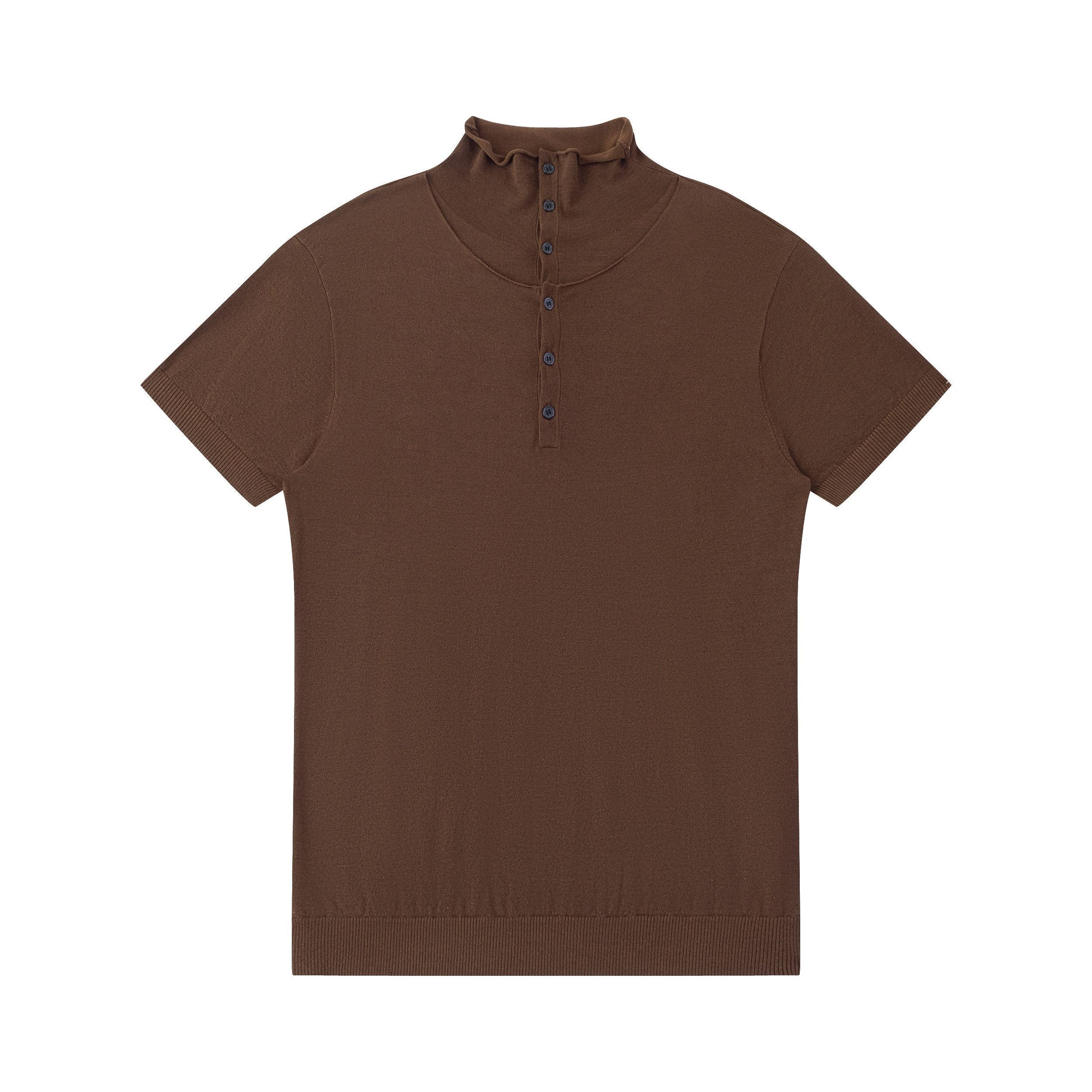 Hypeyourself_Soft_Breathable_Modal_Blend_Relaxed_High_Neck_Unisex_Solid_Short_Sleeve_T-Shirts_MISSTT
