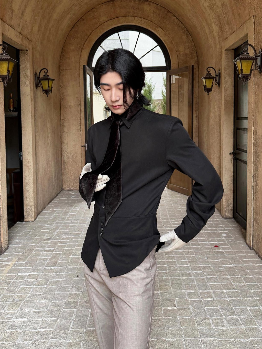 BALITONE Lyocell Linen Slim Waist 3D Tailored British Unisex Casual Long Sleeve Shirts