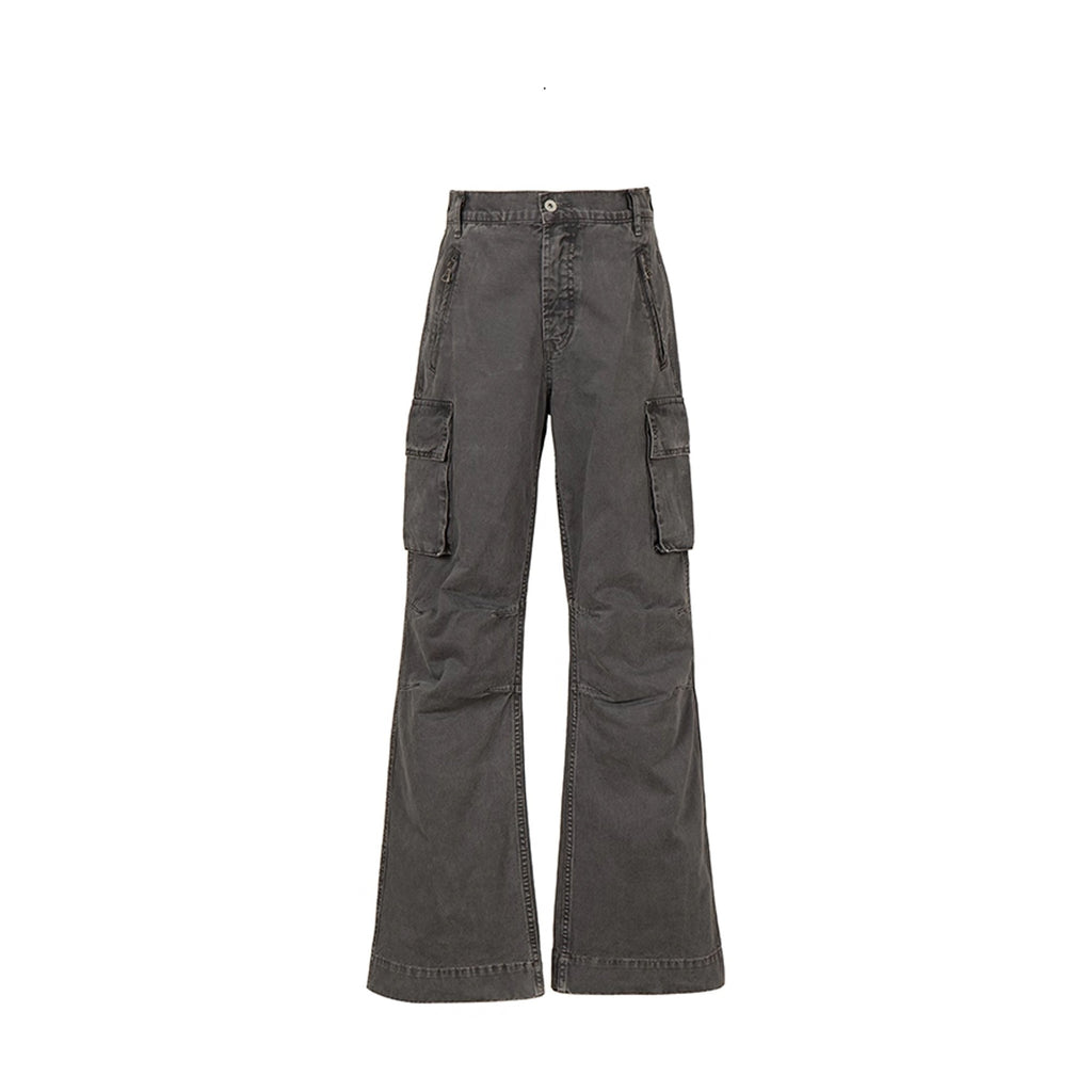 Distressed Cotton Straight Leg Pocketed Everyday Youth Wide Cargo Pants main image