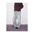 Distressed Mid Rise Unisex Washed Cotton Durable Teal Gray Straight-Leg Jeans main image