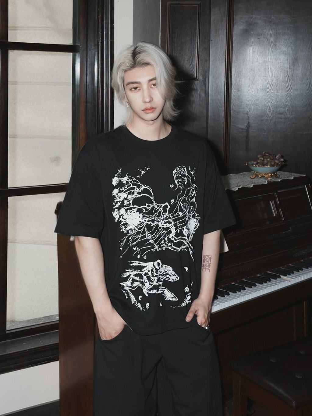 BALITONE 100 Percent Cotton Loose Crewneck Unisex Scenic Print Graphic T-Shirts