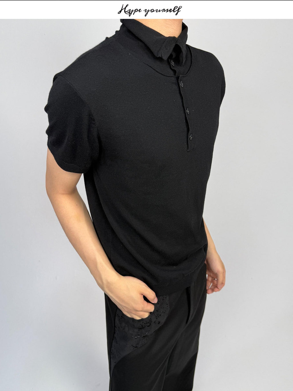 Hypeyourself Soft Breathable Modal Blend Relaxed High Neck Unisex Solid Short Sleeve T-Shirts