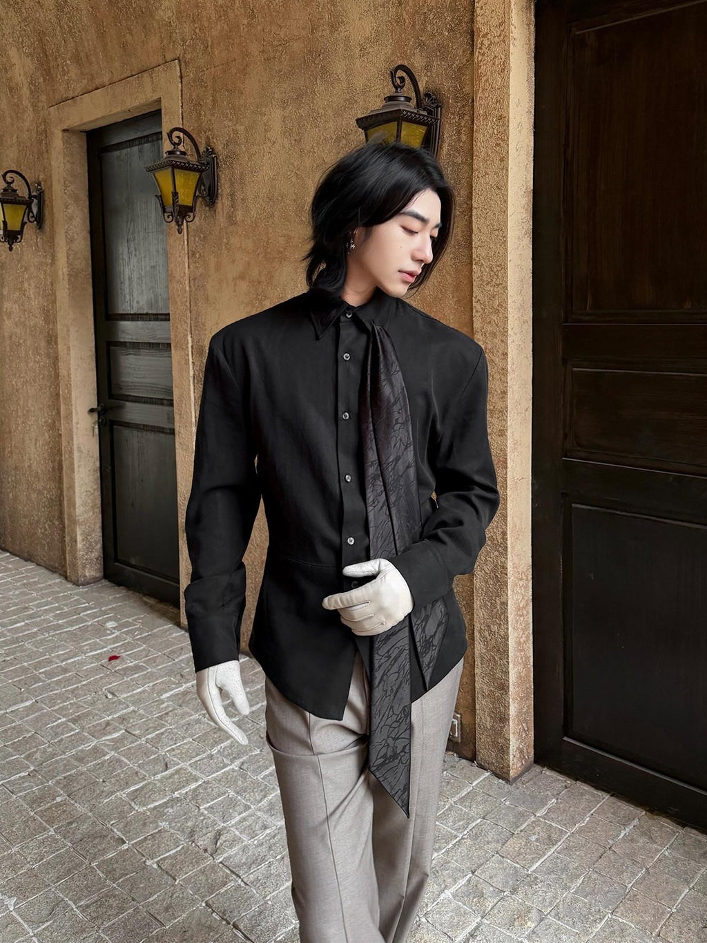 BALITONE Lyocell Linen Slim Waist 3D Tailored British Unisex Casual Long Sleeve Shirts
