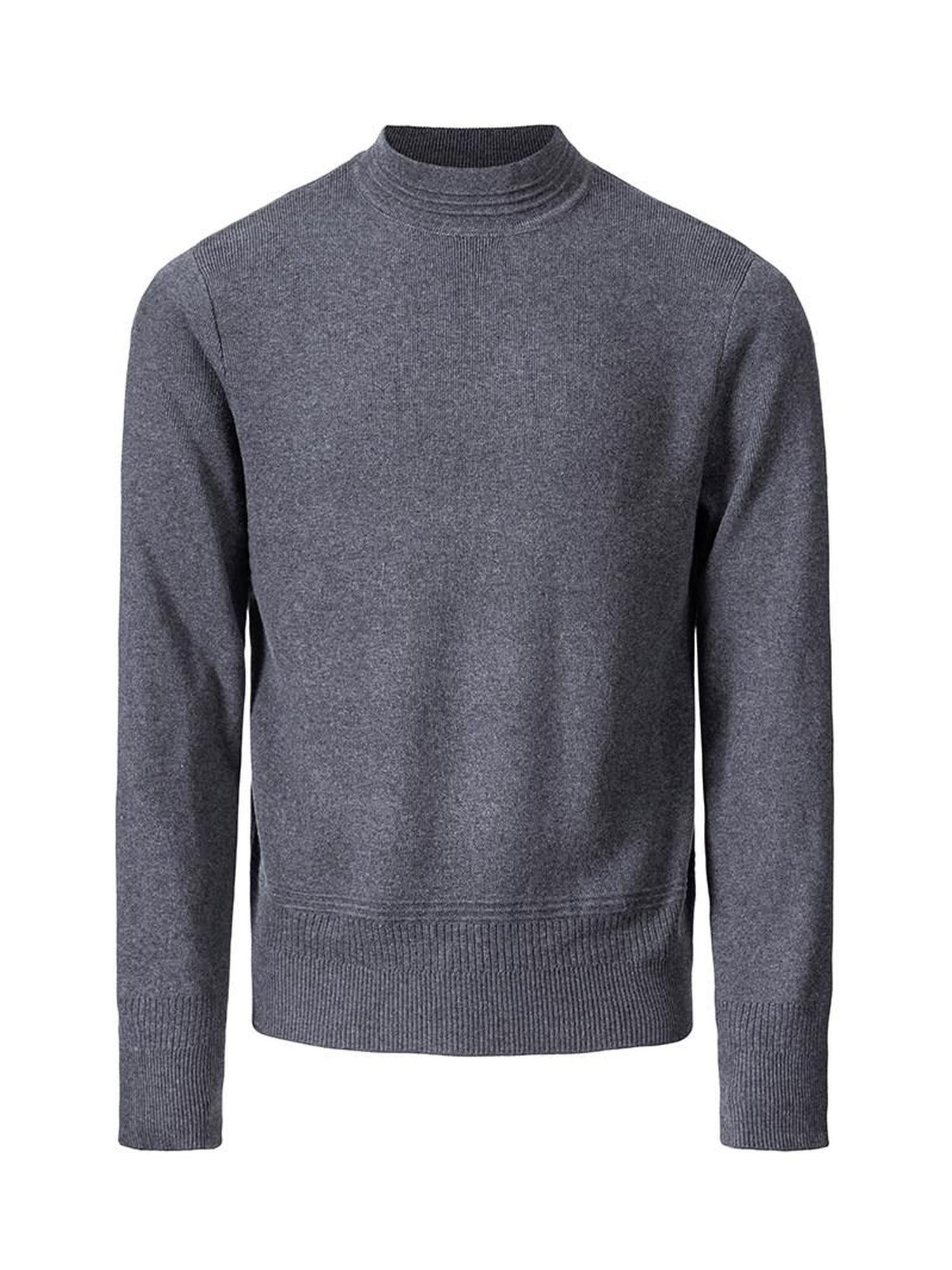 CATSSTAC Soft Loose Mock Neck Warm Casual Unisex Knit Black Gray Sweaters