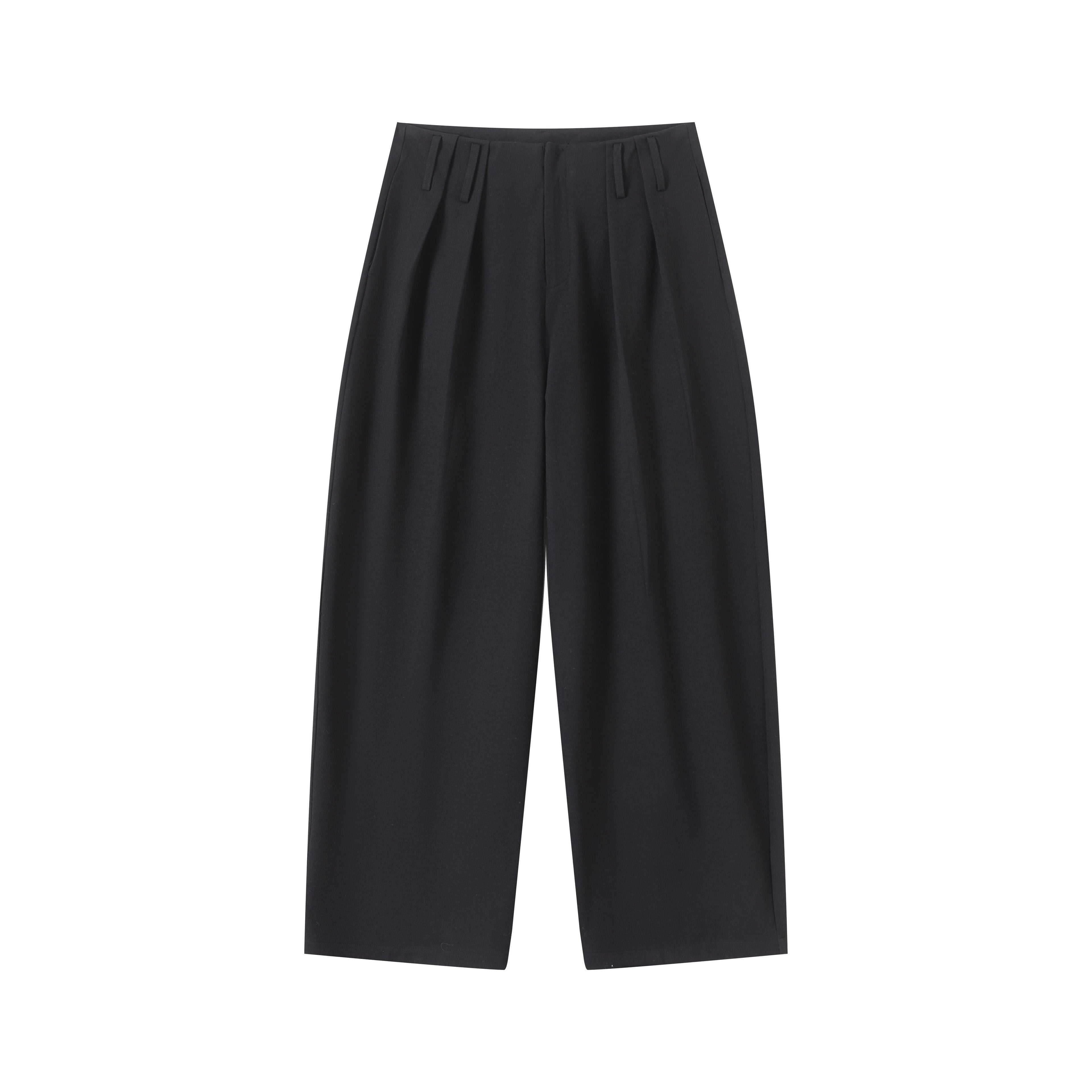 VLABMADE_Non_Fade_Pleated_Loose_Mid_Waist_Retro_Minimal_Solid_Dark_Wide-Leg_Trousers_MISSTT